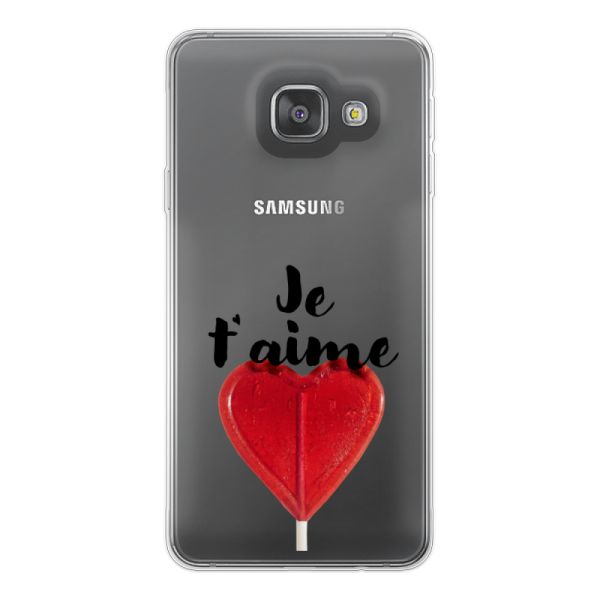 Coque Samsung Galaxy A3 (2016) flexible avec sucette en forme de cœur - Je t'aime