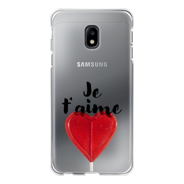 Coque Samsung Galaxy J3 (2017) flexible avec sucette en forme de cœur - Je t'aime