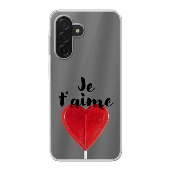 Coque Samsung Galaxy A26 flexible avec sucette en forme de cœur - Je t'aime