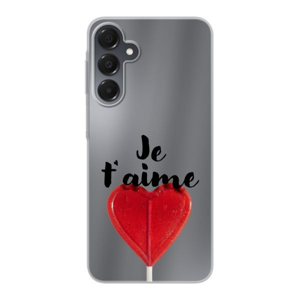 Coque Samsung Galaxy A16 / A16 5G flexible avec sucette en forme de cœur - Je t'aime