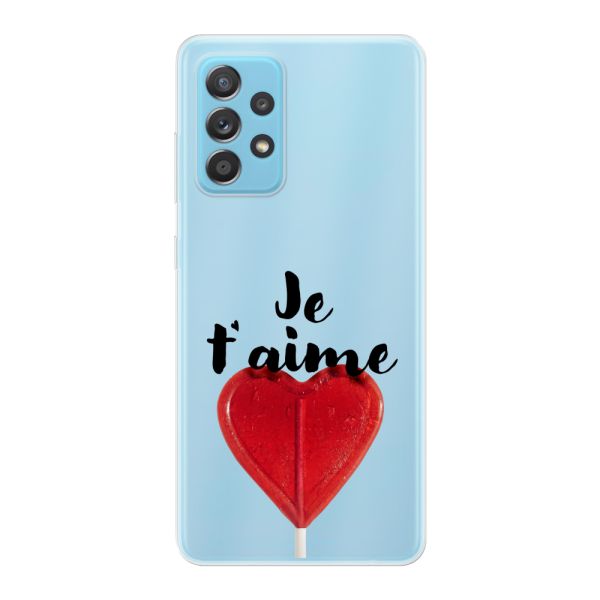 Coque Samsung Galaxy A53 5G flexible avec sucette en forme de cœur - Je t'aime