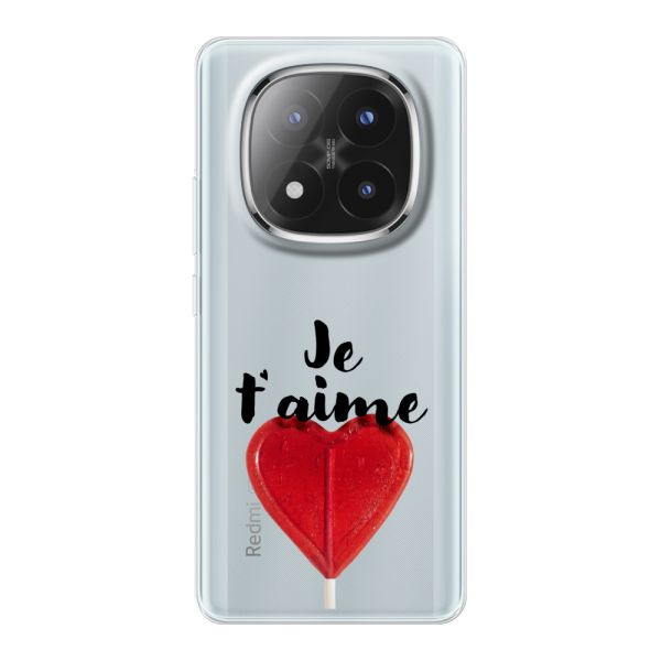 Coque Xiaomi Redmi Note 14 Pro+ flexible avec sucette en forme de cœur - Je t'aime