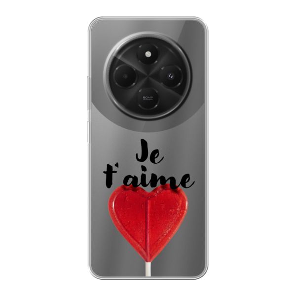 Coque Xiaomi Redmi 14C / 14C 5G flexible avec sucette en forme de cœur - Je t'aime