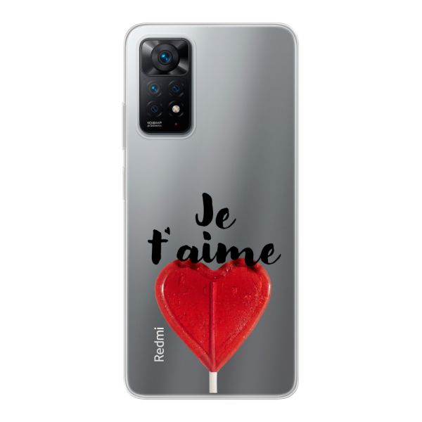 Funda flexible Xiaomi Redmi Note 11 Pro / Note 11 Pro 5G con piruleta en forma de corazón - Je t'aime