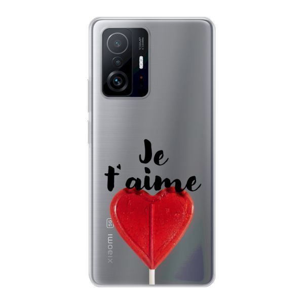 Coque Xiaomi 11T / 11T Pro flexible avec sucette en forme de cœur - Je t'aime