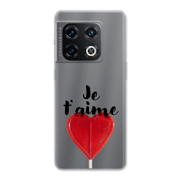 Coque OnePlus 10 Pro flexible avec sucette en forme de cœur - Je t'aime
