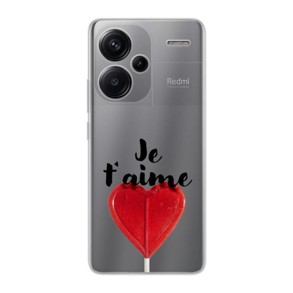 Coque Xiaomi Redmi Note 13 Pro+ flexible avec sucette en forme de cœur - Je t'aime