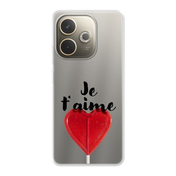 Funda flexible Oppo A5 Pro / A5 Pro 4G / A5 Energy con piruleta en forma de corazón - Je t'aime