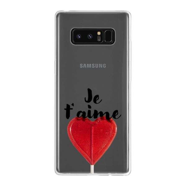 Funda flexible Samsung Galaxy Note 8 con piruleta en forma de corazón - Je t'aime