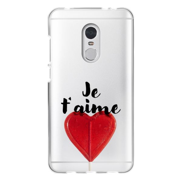 Coque Xiaomi Redmi 5 flexible avec sucette en forme de cœur - Je t'aime