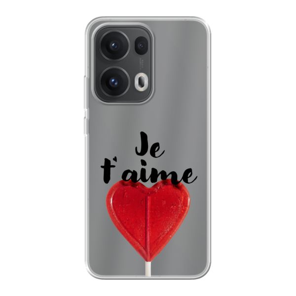 Coque Oppo Reno13 Pro flexible avec sucette en forme de cœur - Je t'aime