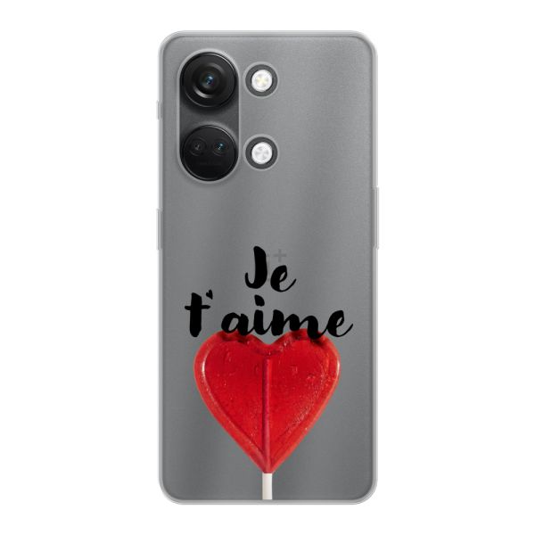 Flexible OnePlus Nord 3 Hülle mit herzförmigem Lutscher - Je t'aime