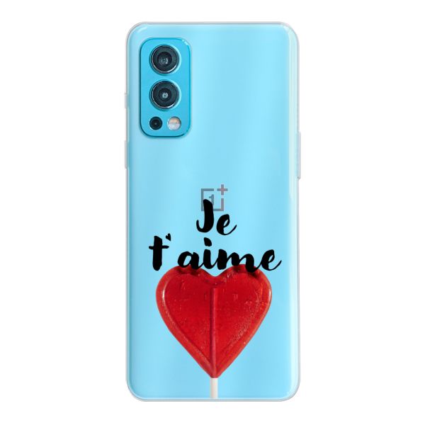 Coque OnePlus Nord 2 5G flexible avec sucette en forme de cœur - Je t'aime