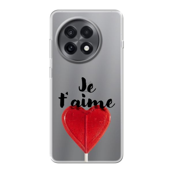 Coque OnePlus 13R flexible avec sucette en forme de cœur - Je t'aime