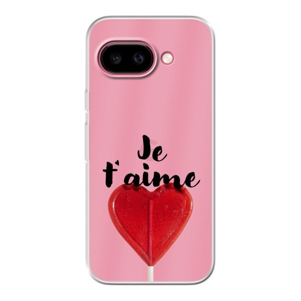 Flexibel Google Pixel 9A hoesje met Hartvormige Lolly - Je t'aime