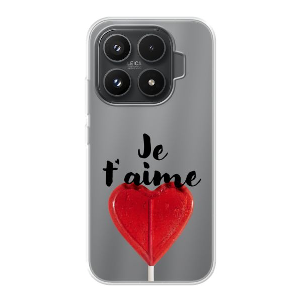 Coque Xiaomi 17T flexible avec sucette en forme de cœur - Je t'aime