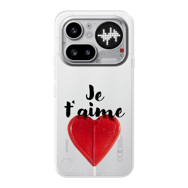 Coque Nothing Phone (4a) Pro flexible avec sucette en forme de cœur - Je t'aime