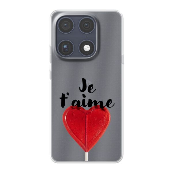 Coque Motorola Signature flexible avec sucette en forme de cœur - Je t'aime