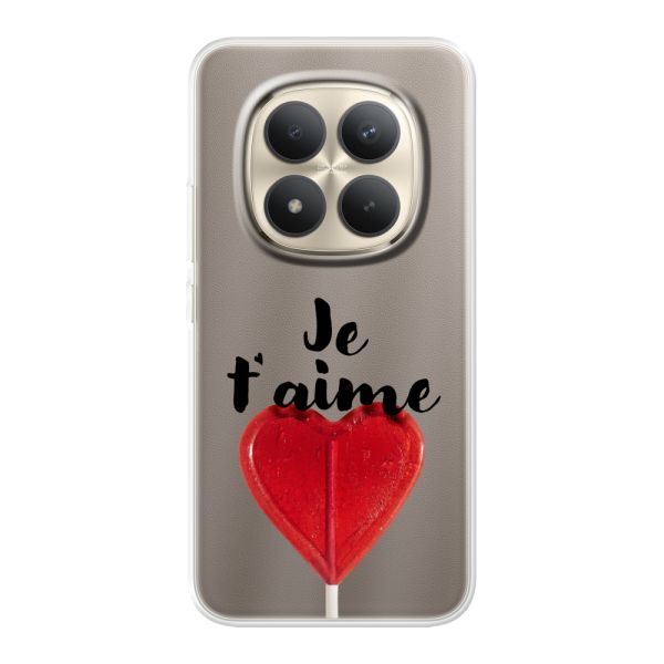 Coque Xiaomi Redmi Note 15 Pro+ flexible avec sucette en forme de cœur - Je t'aime