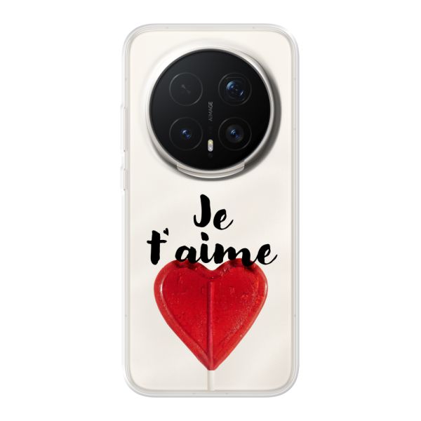 Coque Honor Magic8 Pro flexible avec sucette en forme de cœur - Je t'aime