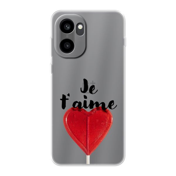 Coque OnePlus 15R flexible avec sucette en forme de cœur - Je t'aime