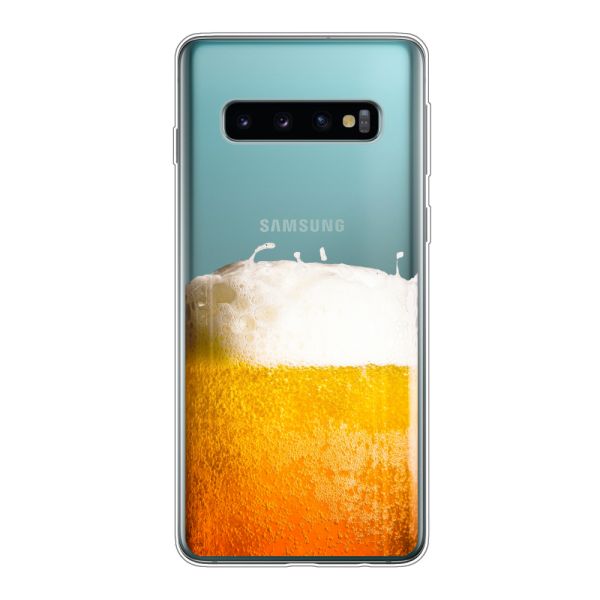Coque Samsung Galaxy S10 flexible avec Bière Fraîchement Tirée - Imprimé bière