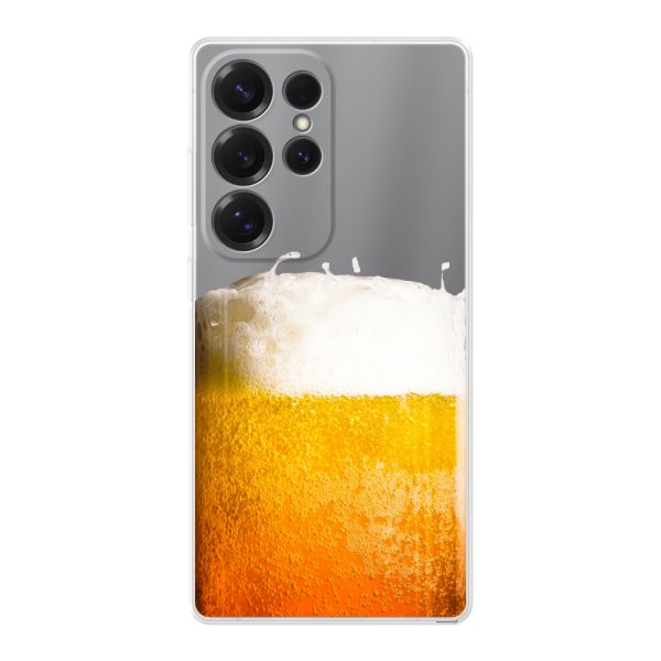 Flexibel Samsung Galaxy S25 Ultra hoesje met Vers Getapt Biertje - Bierprint