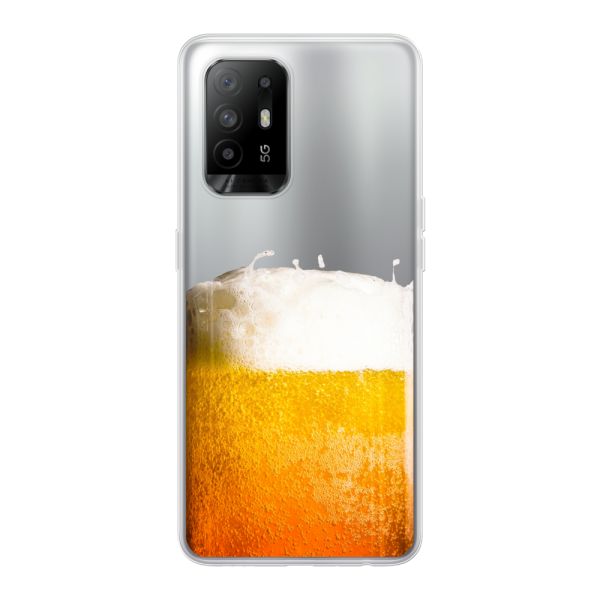 Coque Oppo A94 5G / A95 5G flexible avec Bière Fraîchement Tirée - Imprimé bière