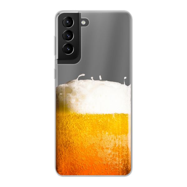 Flexibel Samsung Galaxy S21 5G hoesje met Vers Getapt Biertje - Bierprint