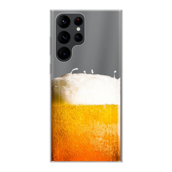 Flexibel Samsung Galaxy S22 Ultra hoesje met Vers Getapt Biertje - Bierprint