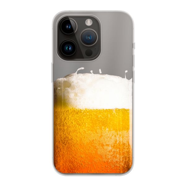 Flexibel iPhone 14 Pro hoesje met Vers Getapt Biertje - Bierprint