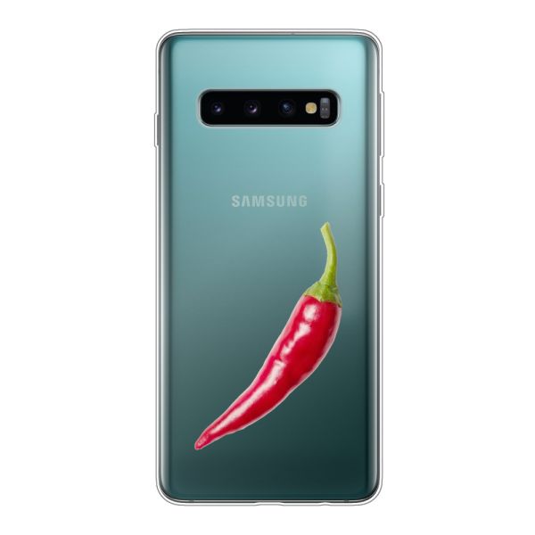 Flexibel Samsung Galaxy S10 hoesje met Rode Peper - Pittig Design
