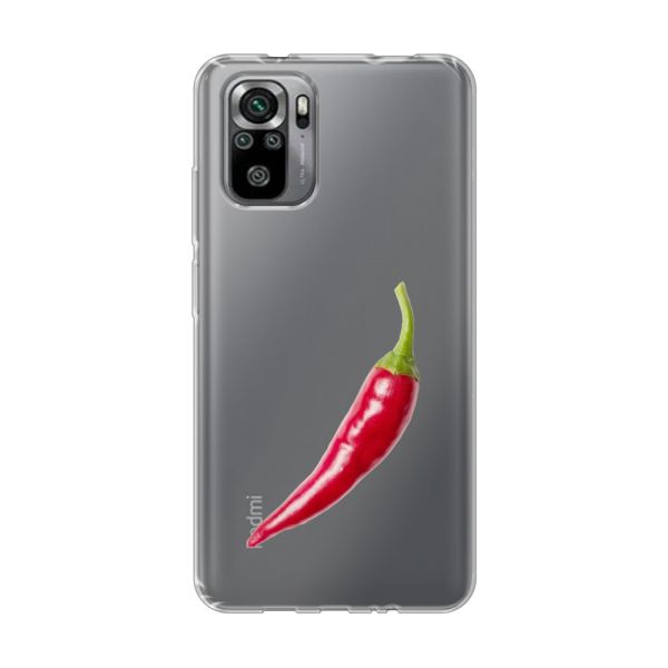Flexibel Xiaomi Redmi Note 10 / Note 10S hoesje met Rode Peper - Pittig Design