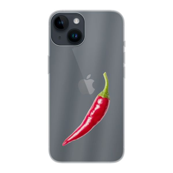 Flexibel iPhone 14 hoesje met Rode Peper - Pittig Design