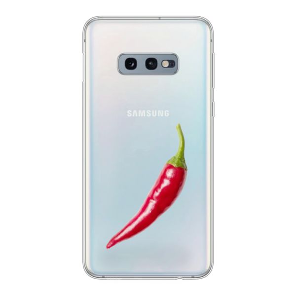 Flexibel Samsung Galaxy S10e hoesje met Rode Peper - Pittig Design