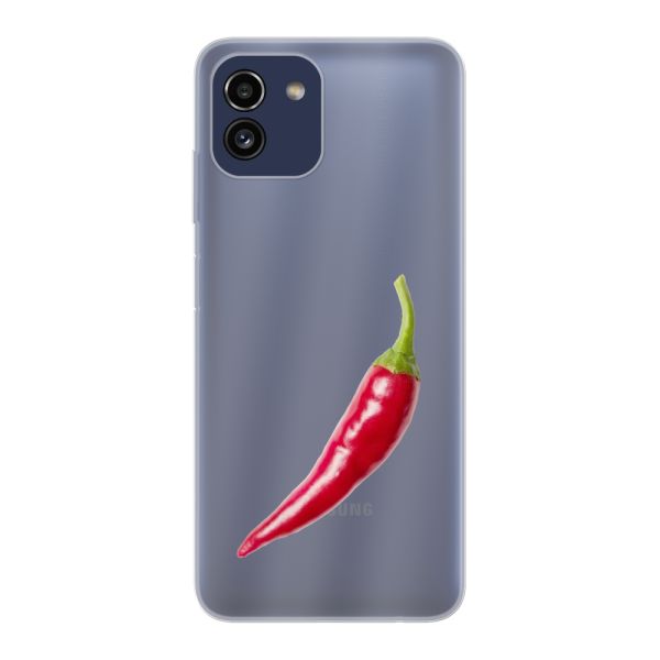 Flexibel Samsung Galaxy A03 hoesje met Rode Peper - Pittig Design