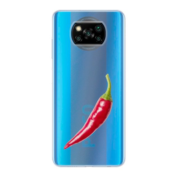 Flexibel Xiaomi Poco X3 Pro / X3 NFC hoesje met Rode Peper - Pittig Design