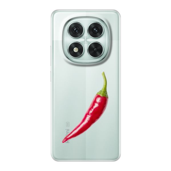 Flexibel Xiaomi Redmi Note 14 Pro 5G hoesje met Rode Peper - Pittig Design
