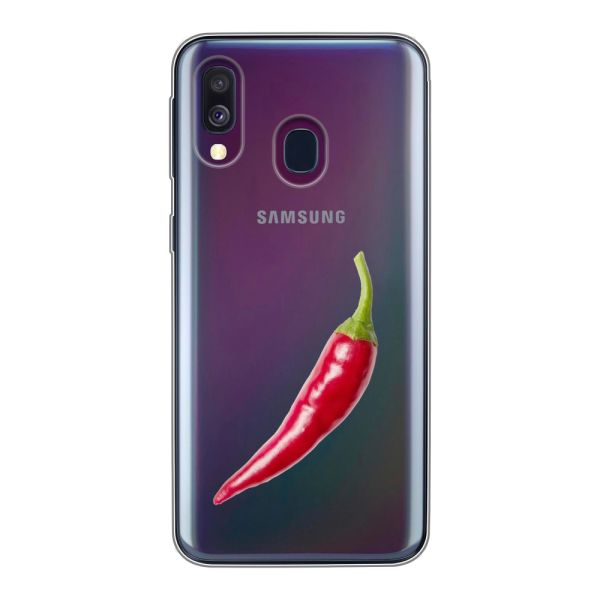 Flexibel Samsung Galaxy A40 hoesje met Rode Peper - Pittig Design
