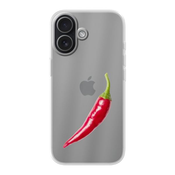 Flexibel iPhone 17 hoesje met Rode Peper - Pittig Design