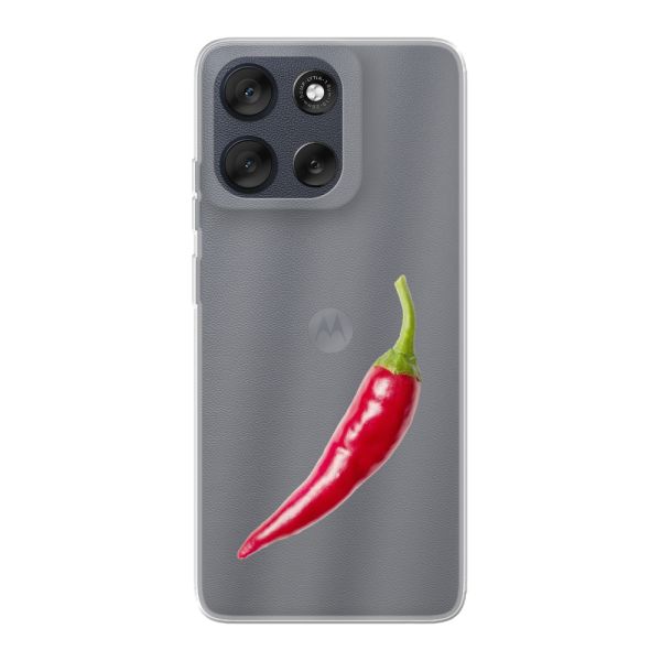 Flexibel Motorola Moto G56 hoesje met Rode Peper - Pittig Design