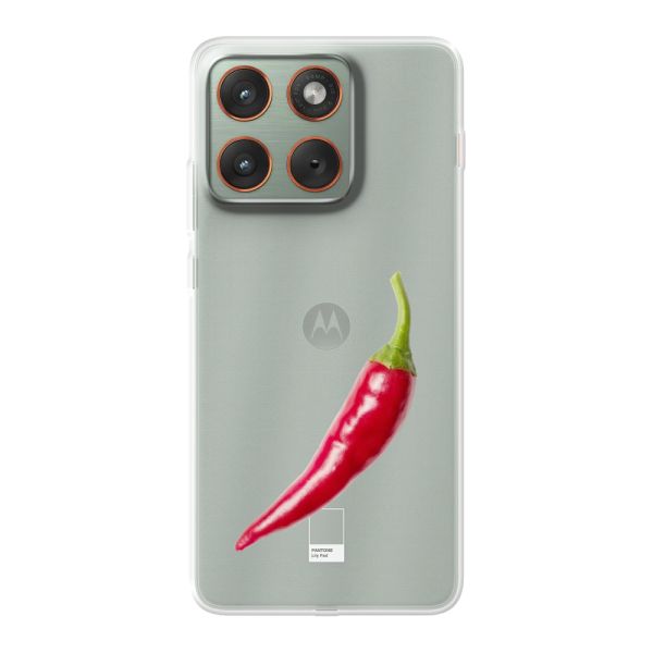 Flexibel Motorola Edge 70 hoesje met Rode Peper - Pittig Design