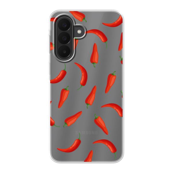 Coque Samsung Galaxy A27 flexible avec Piments Rouges - Motif Transparent Chili Pepper