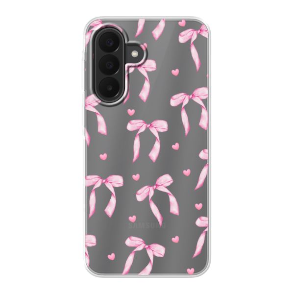 Coque Samsung Galaxy A27 flexible avec nœuds et cœurs roses