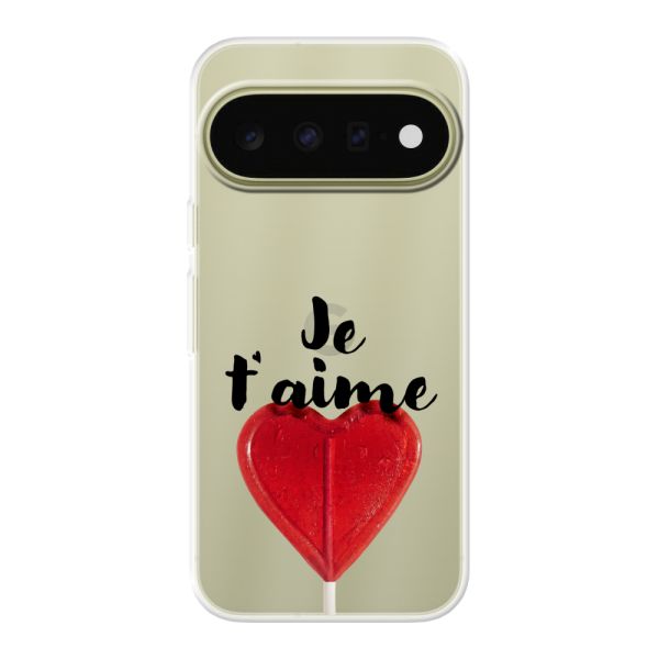 Flexibel Google Pixel 11 hoesje met Hartvormige Lolly - Je t'aime