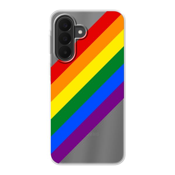 Coque Samsung Galaxy A27 flexible avec arc-en-ciel diagonal - rayures Pride
