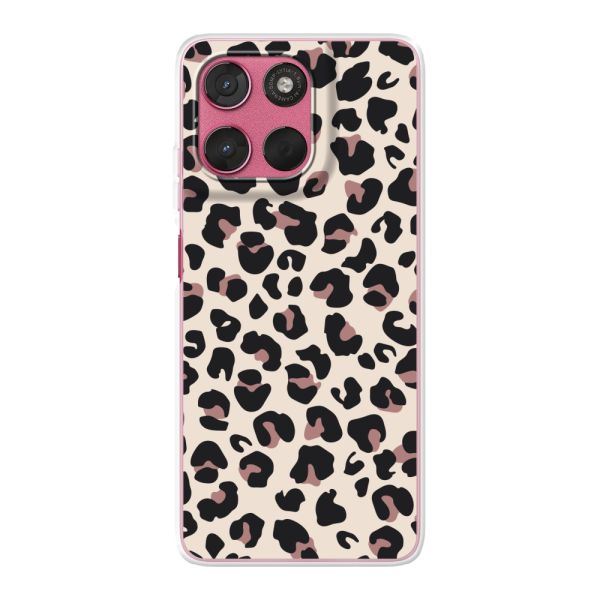 Coque Motorola Moto G57 flexible avec imprimé panthère – léopard beige