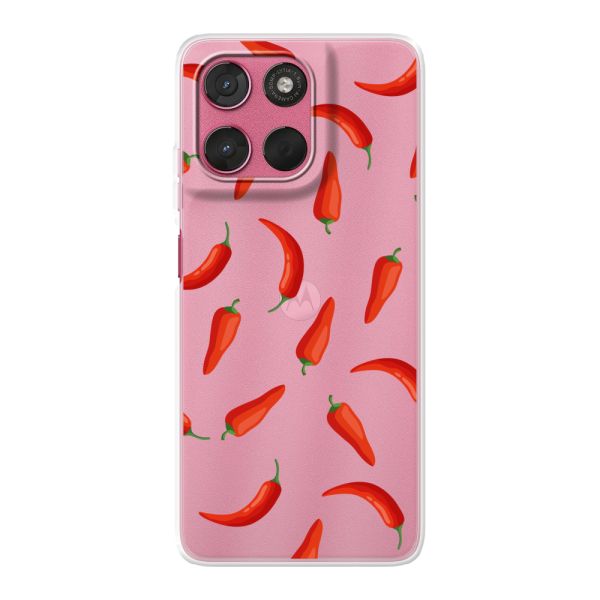 Coque Motorola Moto G57 flexible avec Piments Rouges - Motif Transparent Chili Pepper
