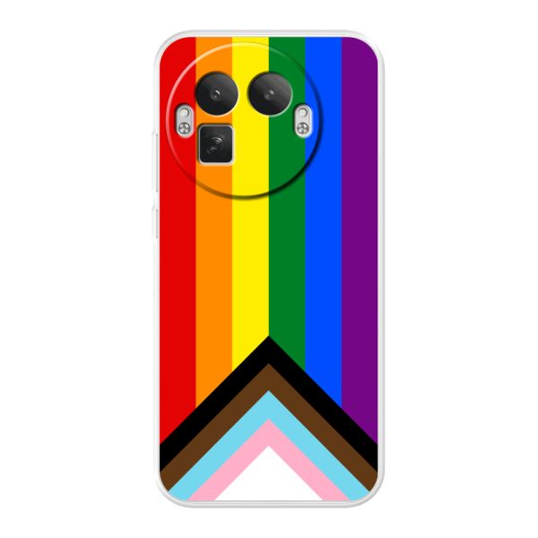 Flexibel Realme GT 8 Pro hoesje met Regenboog Vlag - Progress Pride Vlag