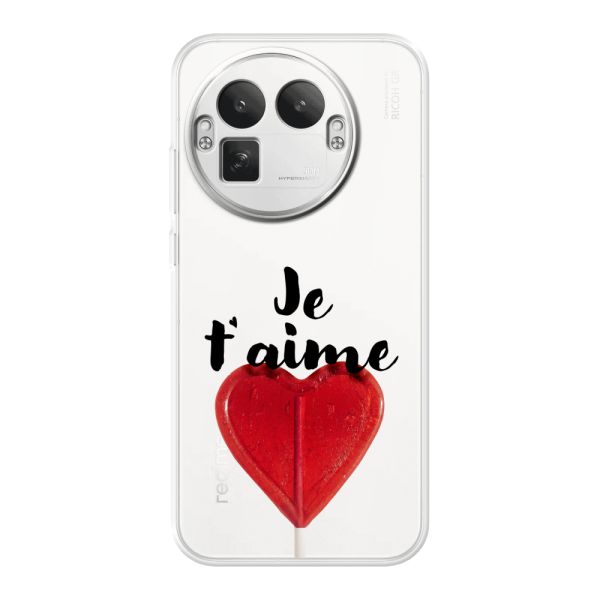 Flexibel Realme GT 8 Pro hoesje met Hartvormige Lolly - Je t'aime